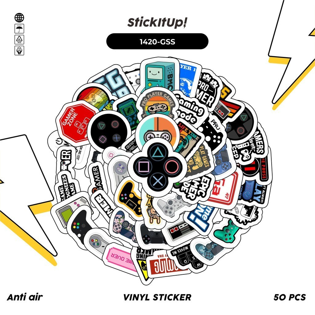 

COD✨ 100 Pcs Stiker Pack Gamers Lucu Aesthetic Vynil Waterproof untuk Freebies Sticker Buku Journal Casing HP Laptop