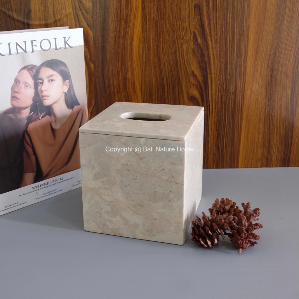 Kotak Tissue Box Marmer  | Tempat Tissue Tisu Marmer Kotak | Kotak Tisu Marmer