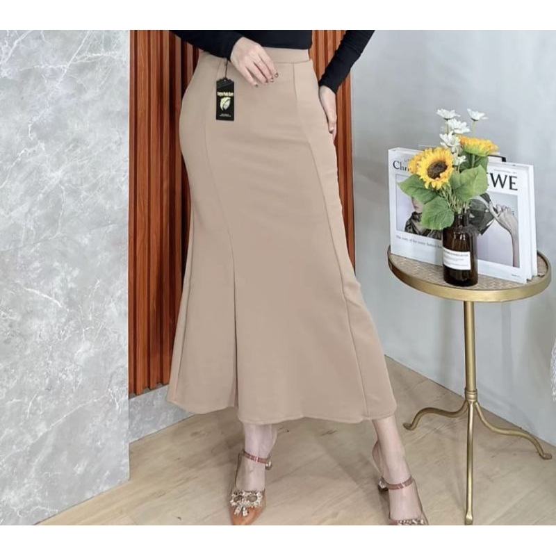 Lunar Mermaid Skirt Rok Span Mermaid-Rok Flair Scuba Wanita Premium Best Seller Terlaris Kekinian St