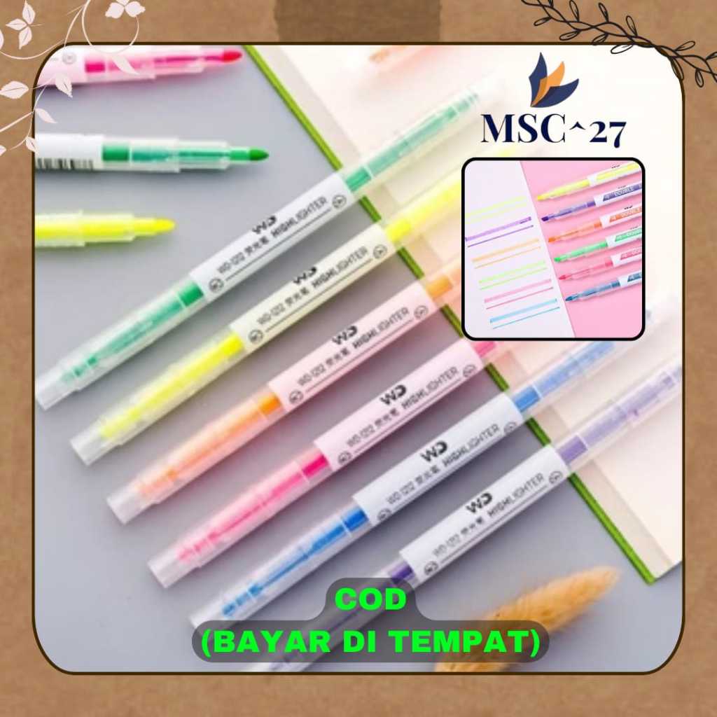 

6pcs Stabilo Warna warni Stabilo 2 Arah 6 Warna & 12 Warna