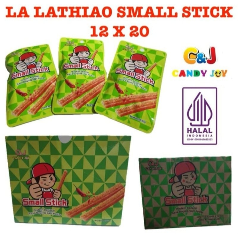 

C&J Per Dus La Lathiao Small Stick 12 Box x 20 Pcs | Latiao Halal Murah | Protein Kedelai Rasa Daging Sapi Pedas