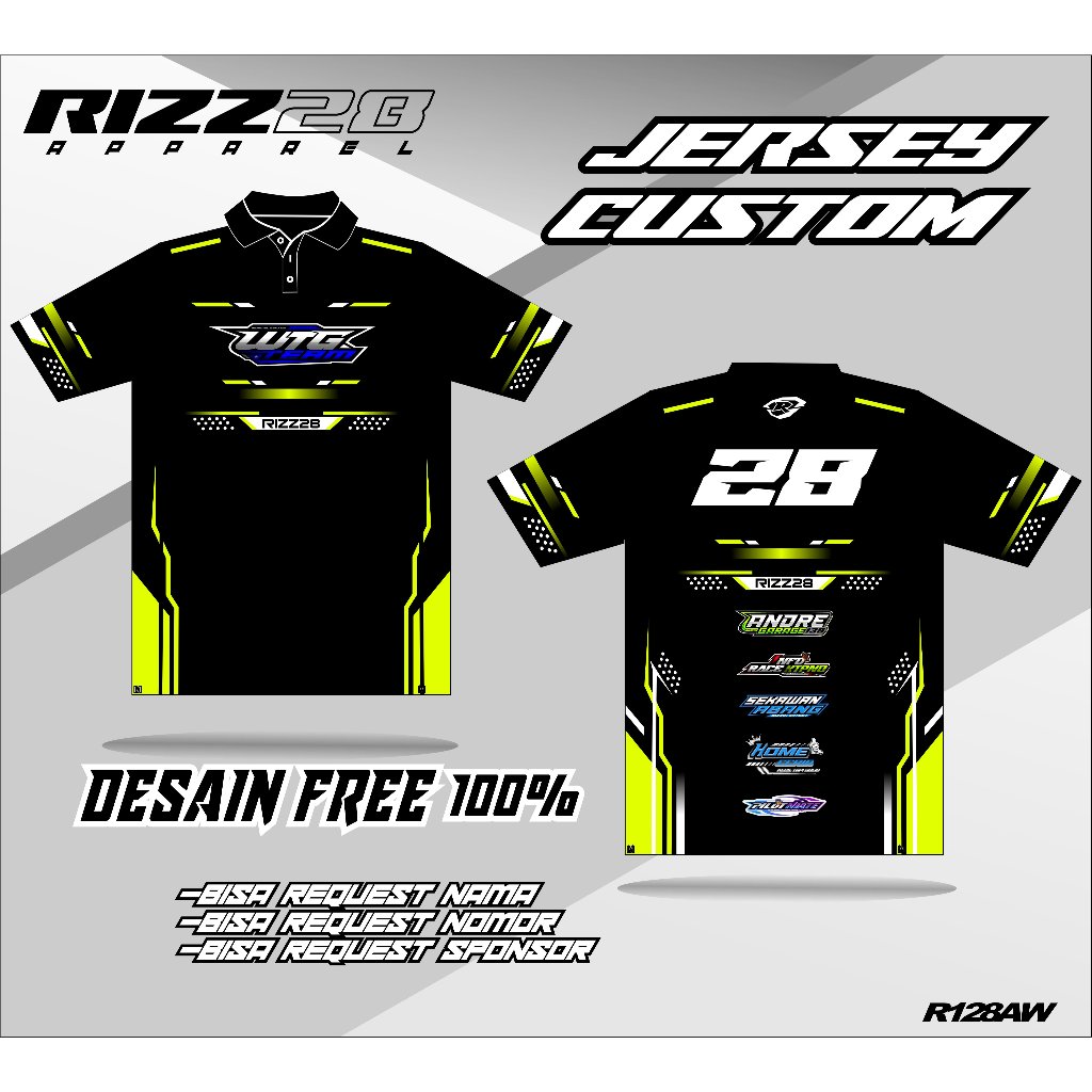 KAOS JERSEY TEAM RACING BALAP FULL PRINTING bisa custom atau request nama nomor dan sponsor
