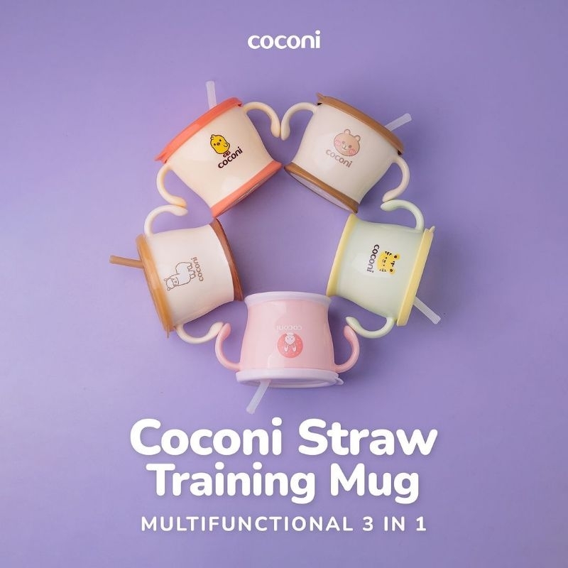 Coconi Early-age Straw Training Mug / Gelas Bayi Belajar Minum