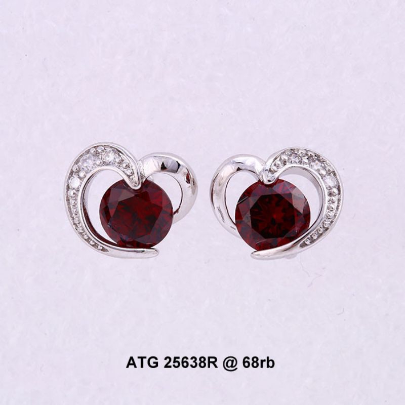 anting kerabu giwang 25638r xuping putih mata merah