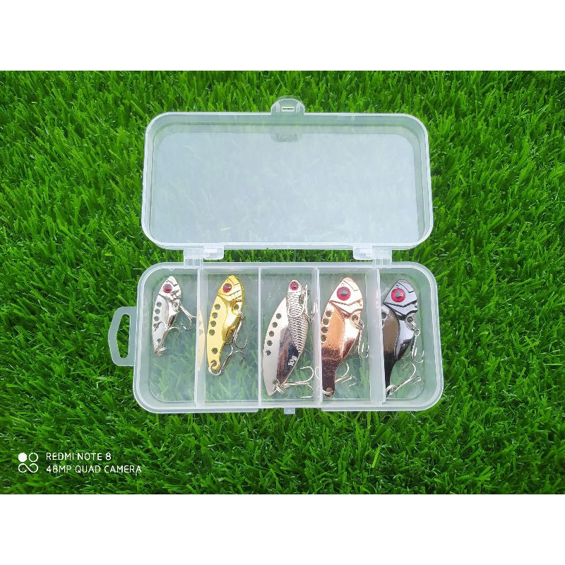 5PCS PAKET UMPAN PANCING GABUS LURE CASTING VIB HALF SOLID FREE BOX LURE