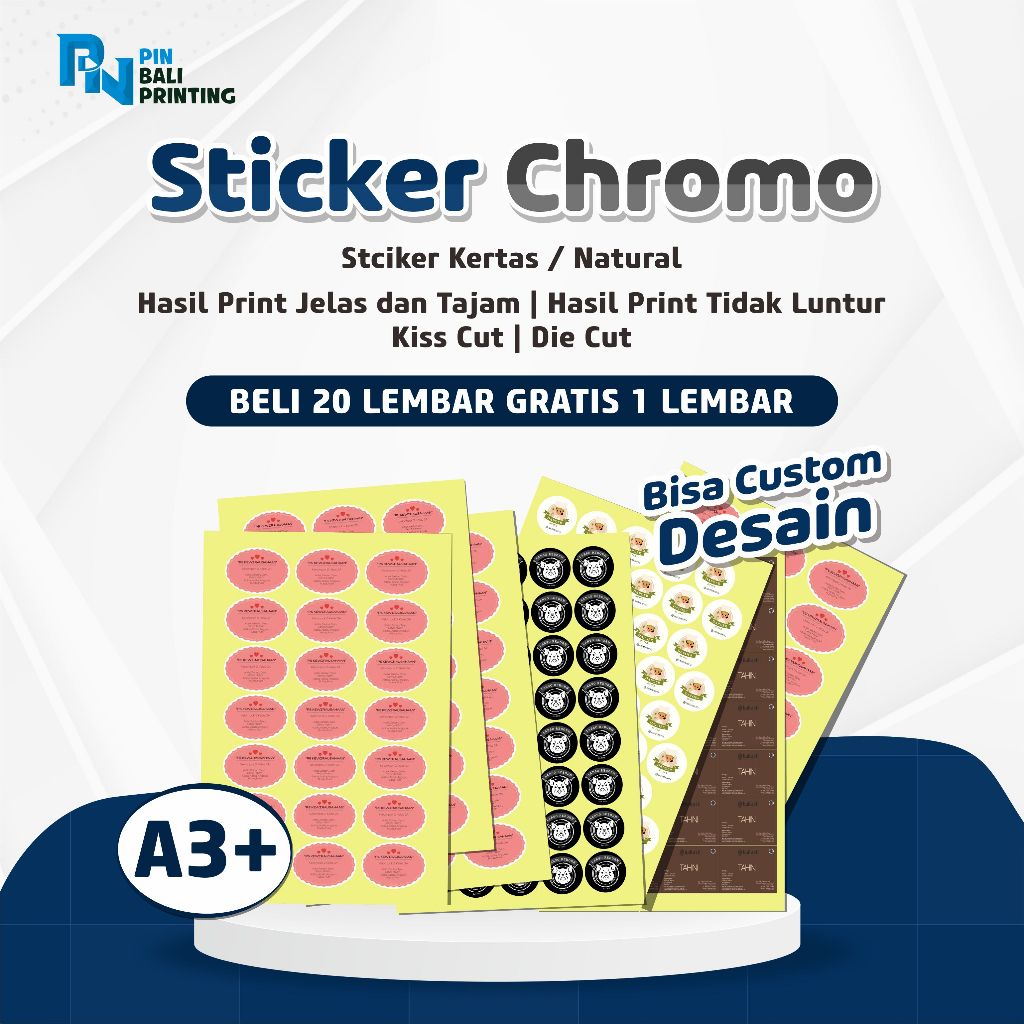 

Cetak Sticker Chromo / Cetak Sticker Lebel Kemasan / Lebel Usaha Makanan / Cetak Lebel Minuman