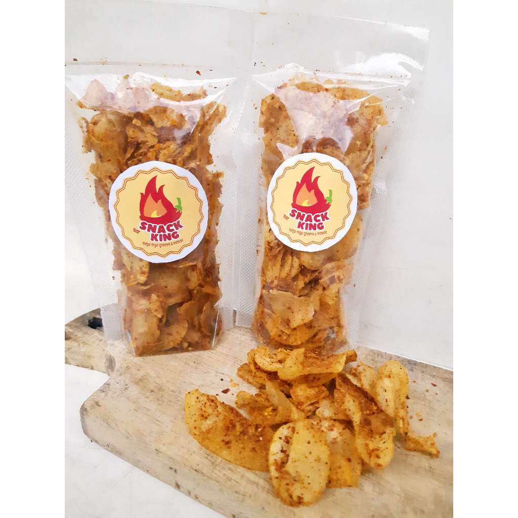 

Snack King - Paket Hemat 2 Pcs Cemilan Keripik Singkong Pedas Level 2