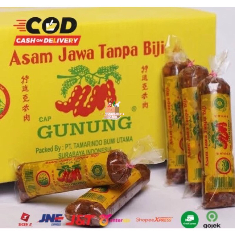 

Asem Jawa / Asam Tanpa Biji Asam Jawa cap gunung perdus isi 100pack x 150g / Asam Madura