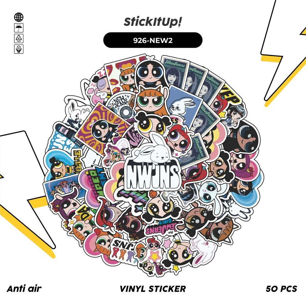 

COD✨ 50 Pcs Stiker Pack NEW JEANS 02 Lucu Aesthetic Vynil Waterproof untuk Freebies Sticker Buku Journal Casing HP Laptop
