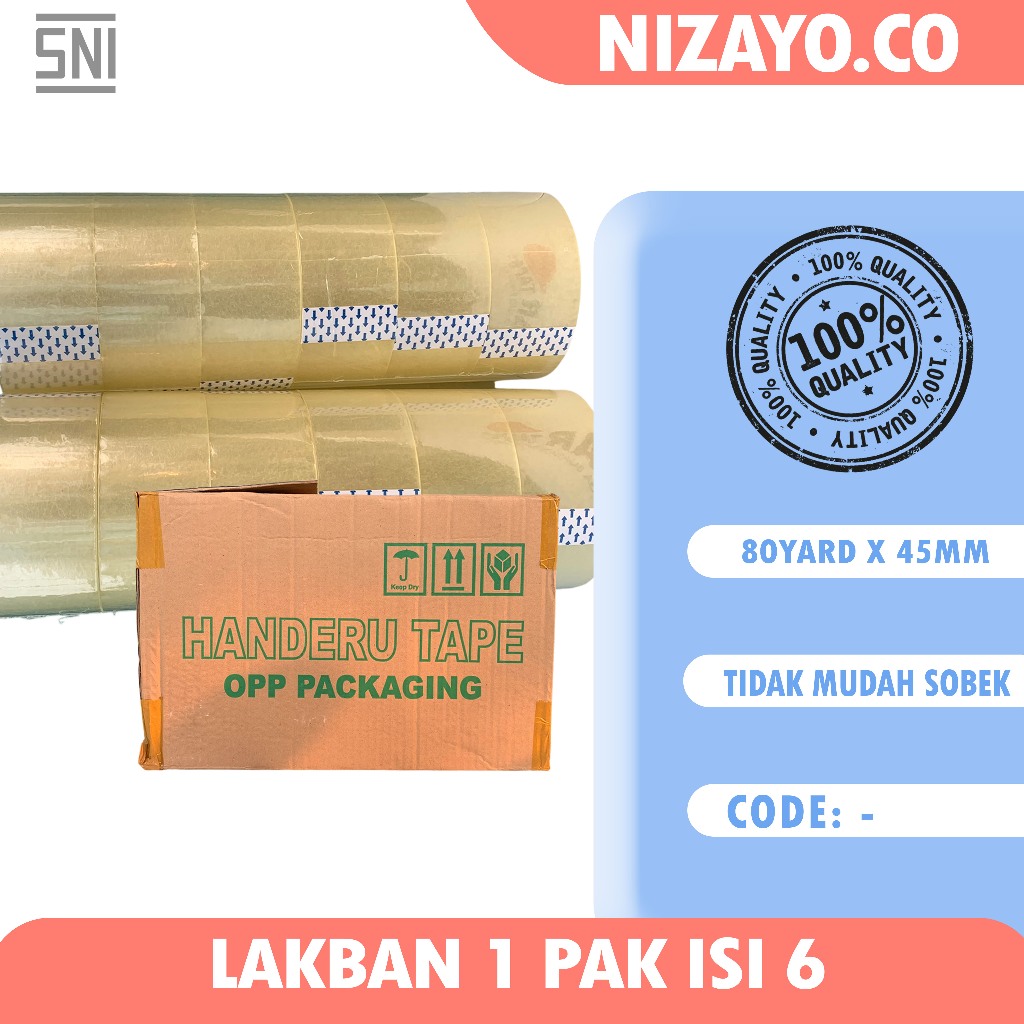 

Paket 6 pcs Lakban OPP Premium Handeru Harga Grosir Termurah Bisa COD