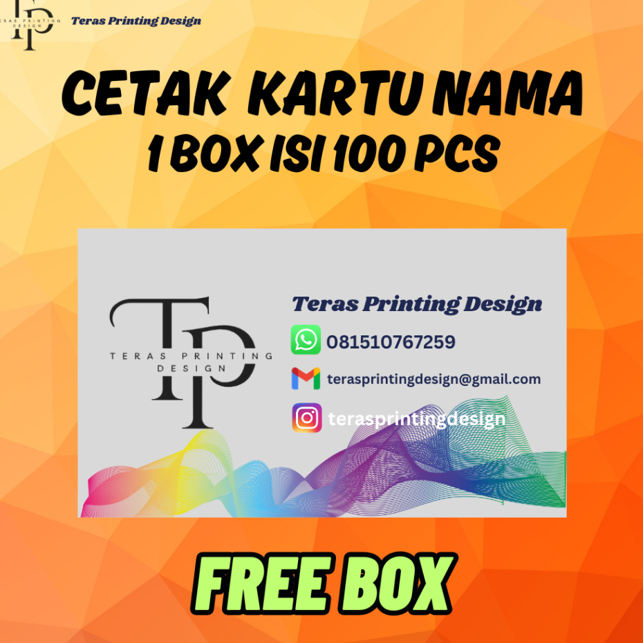 

Kartu Nama 1 Box 25.000 Isi 100 Pcs Free Box