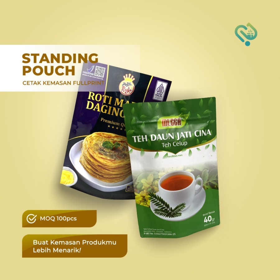 (1000) standing pouch CUSTOM non ziplock metalize foil KEMASAN makanan ukuran L