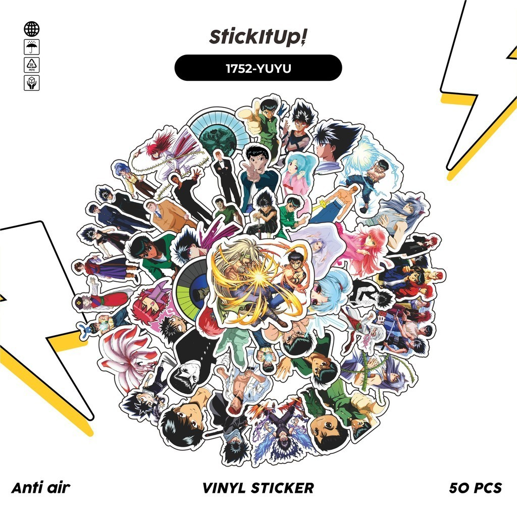 

COD✨ 50 Pcs Stiker Pack YUYU HAKUSH0 CHARACTER MIX Lucu Aesthetic Vynil Waterproof untuk Freebies Sticker Buku Journal Casing HP Laptop