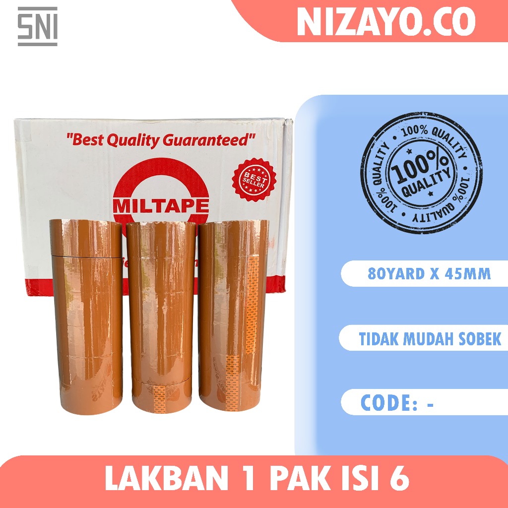 

Paket Lakban isi 6 Miltape Premium Lakban OPP Packing Perlengkapan Kantor Dan Sekolah