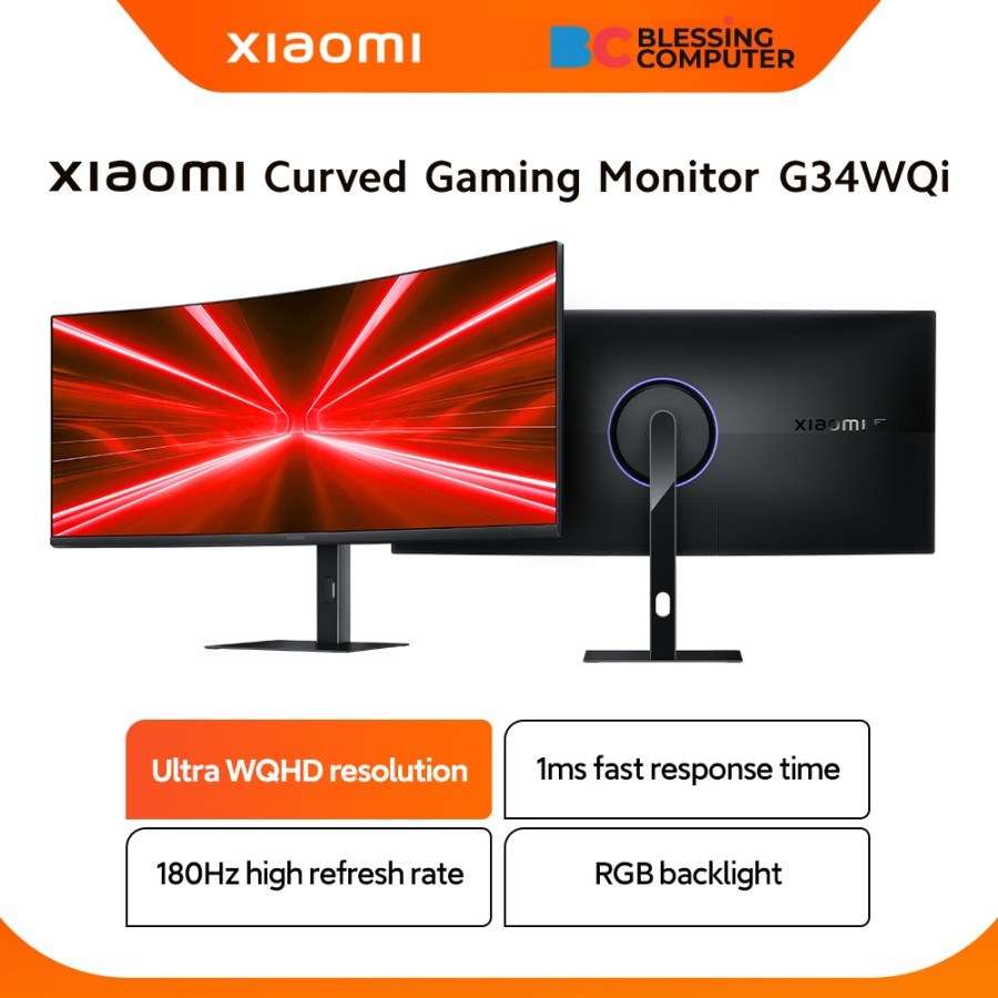 Monitor XIAOMI 34 G34WQi Curved Gaming WQHD 180Hz 1ms