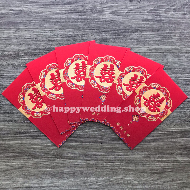 

(WAO40) Angpao Panjang Pengantin Shuang xi / Angpao Panjang Wedding 6pc