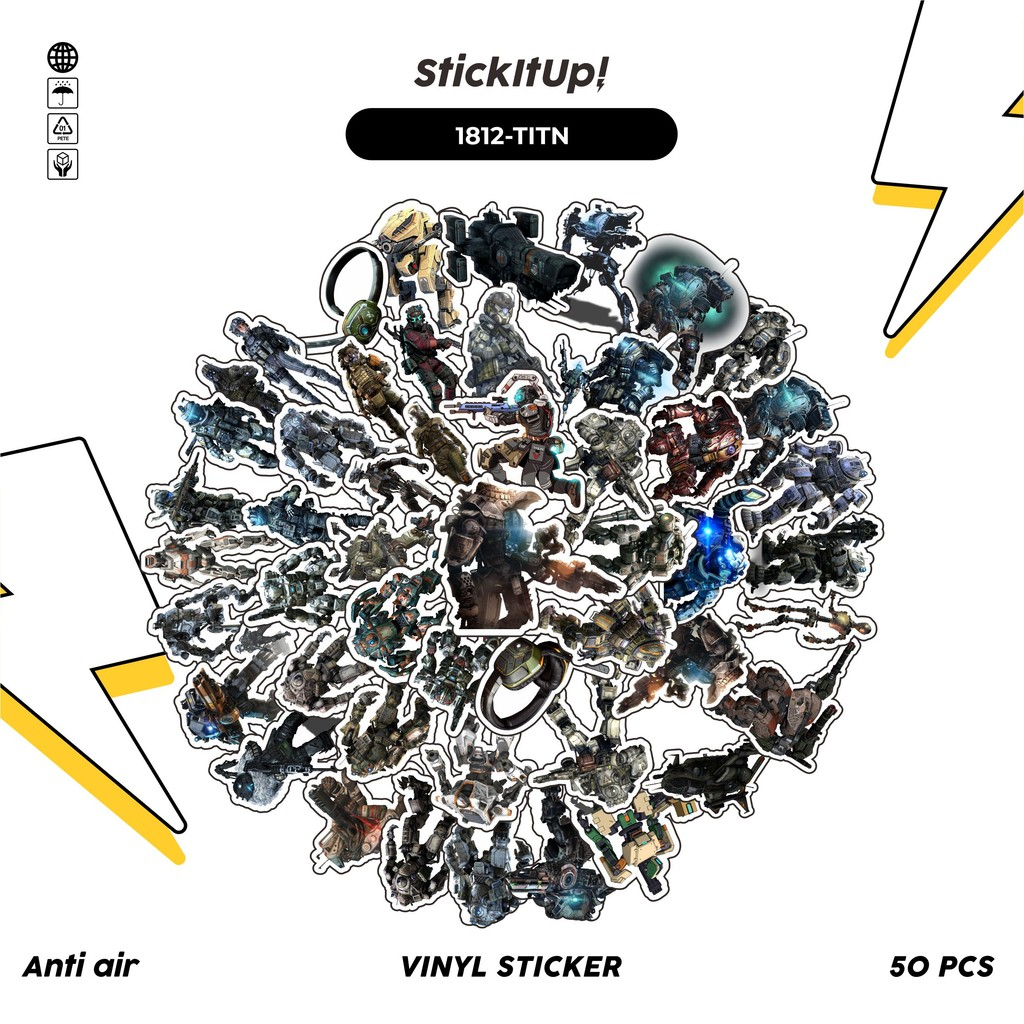 

COD✨ 50 Pcs Stiker Pack TITANFALL MIX Lucu Aesthetic Vynil Waterproof untuk Freebies Sticker Buku Journal Casing HP Laptop