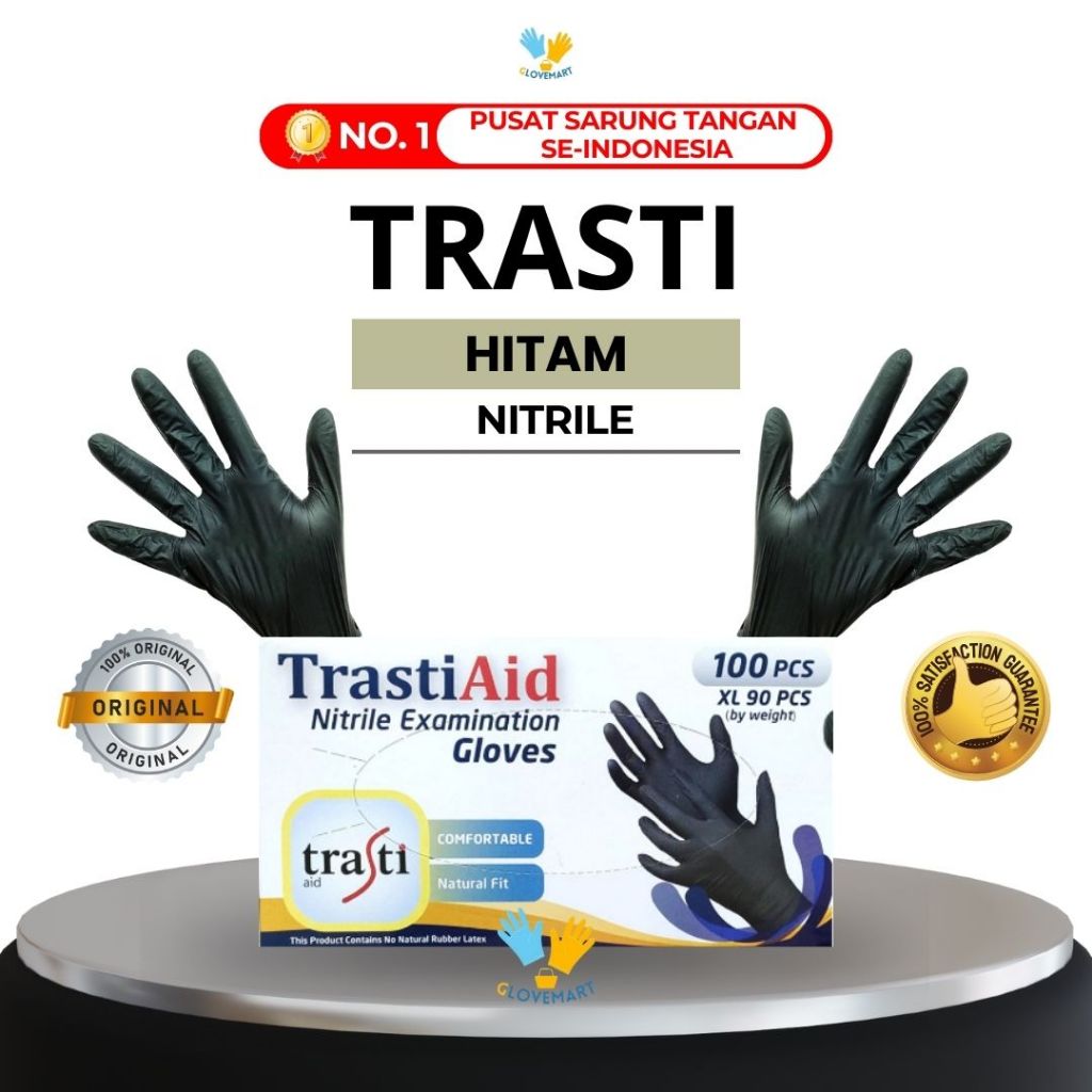 Sarung Tangan Trasti Aid Nitrile Hitam / Sarung Tangan Trasti Aid Nitrile/ Sarung tangan Nitrile