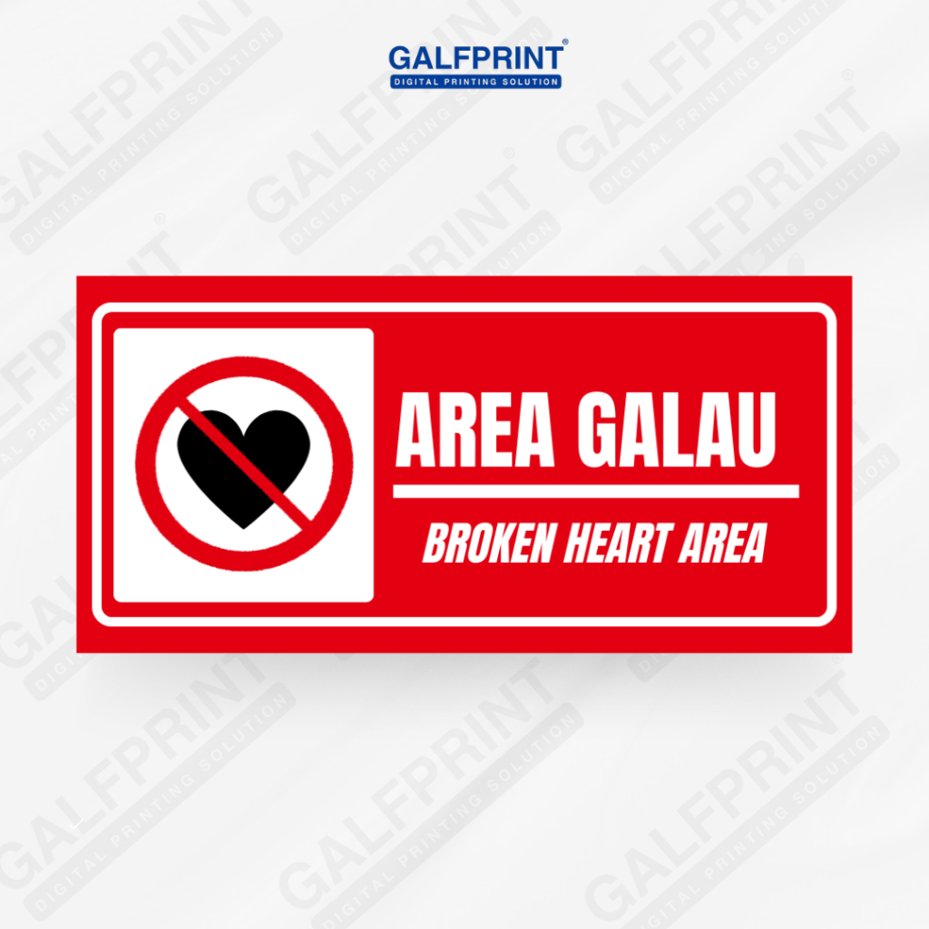 

GALFPRINT STICKER SIGN AREA GALAU 12X5 CM