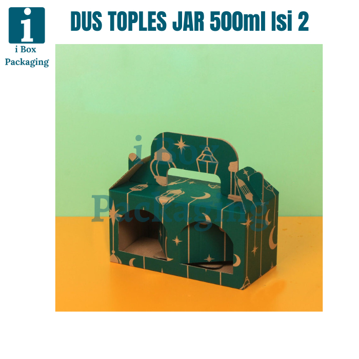 

[ 10pcs ] Box Kardus Jinjing Toples Jar 400ml Isi 2 Idul Fitri Dus Tenteng Kue Kering Parcel Lebaran