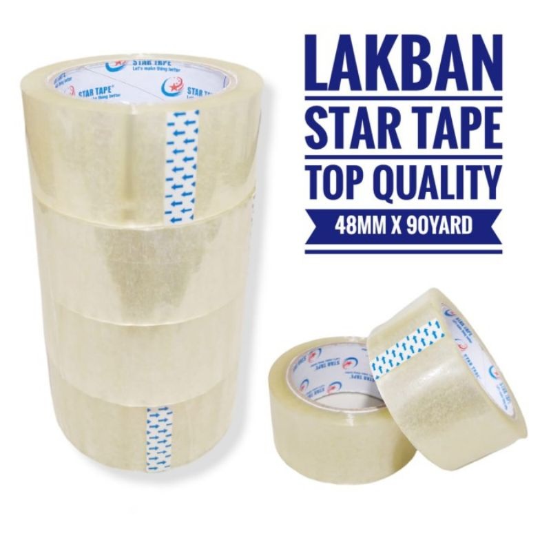 

Plakban Startape / Star Tape Selotip / Lakban Bening Perekat Kuat Tdak Gampang Putus