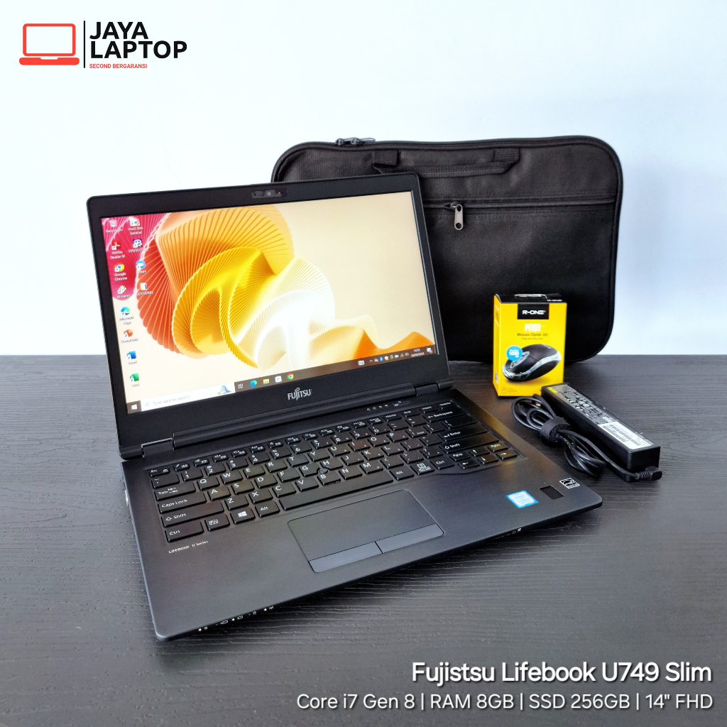 Fujitsu Lifebook U749 Core i7 Gen 8 RAM 8GB SSD 256GB Slim 14 inch FHD Laptop Second Bekas Murah