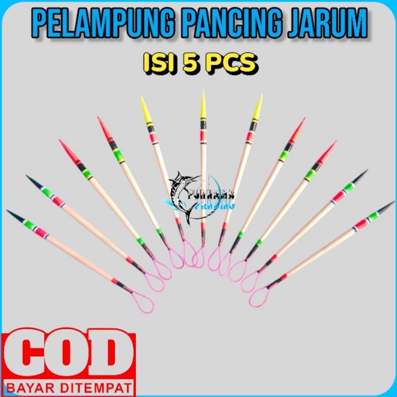 Pelampung Pancing Jarum 8 Cm Isi 5 Kukumbul Kayu Ikan Mas Otomatis