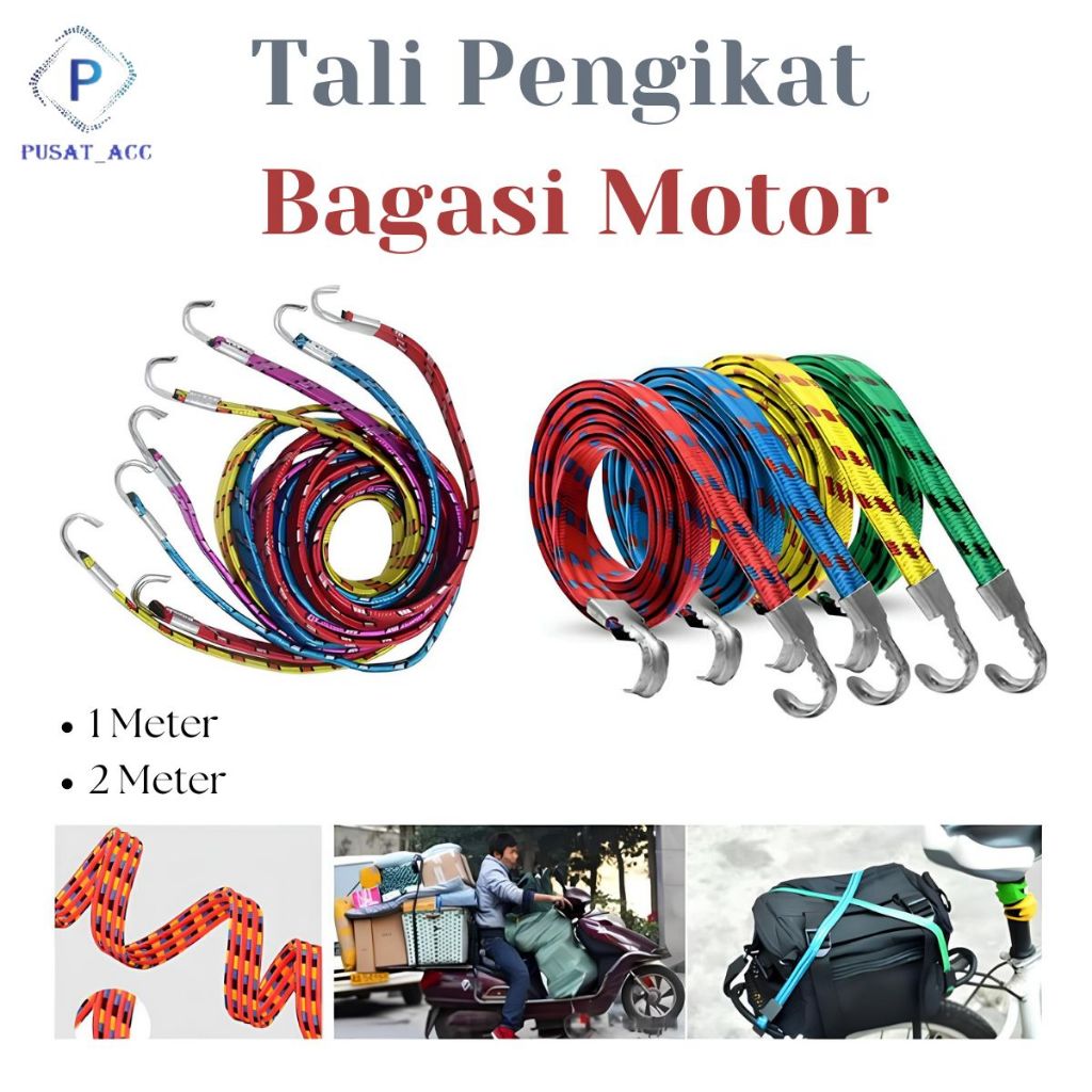 TLB-Tali Bagasi Motor Pengikat Barang 2 Meter Tali Ikat Serbaguna