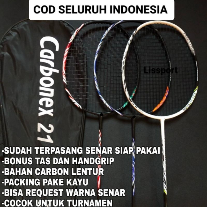 RAKET BADMINTON BULUTANGKIS SIAP PAKAI CARBON