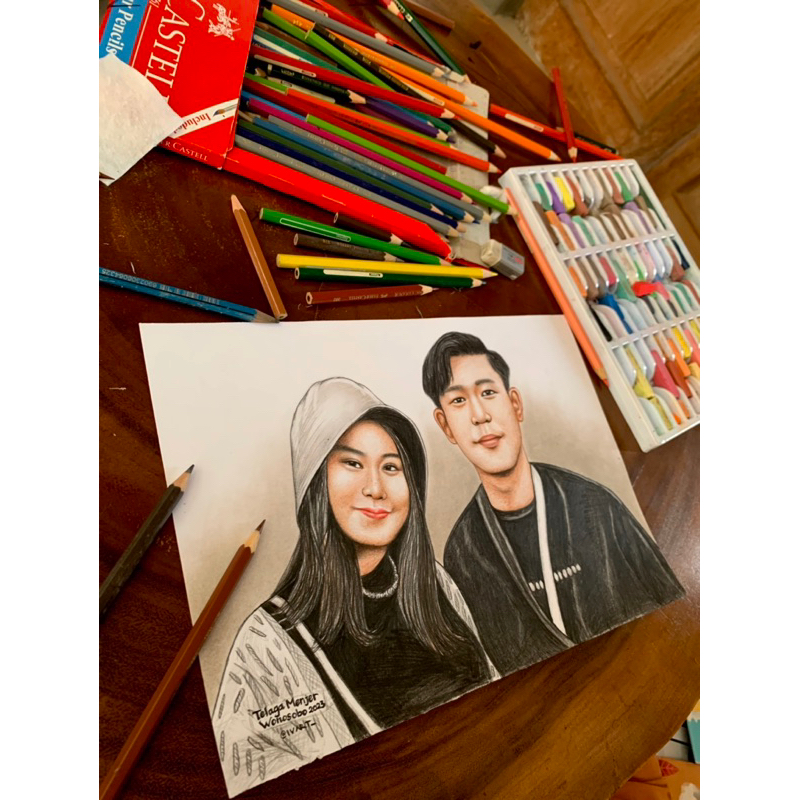 JASA LUKIS WAJAH MURAH/LUKIS PENSIL WARNA/HITAM PUTIH