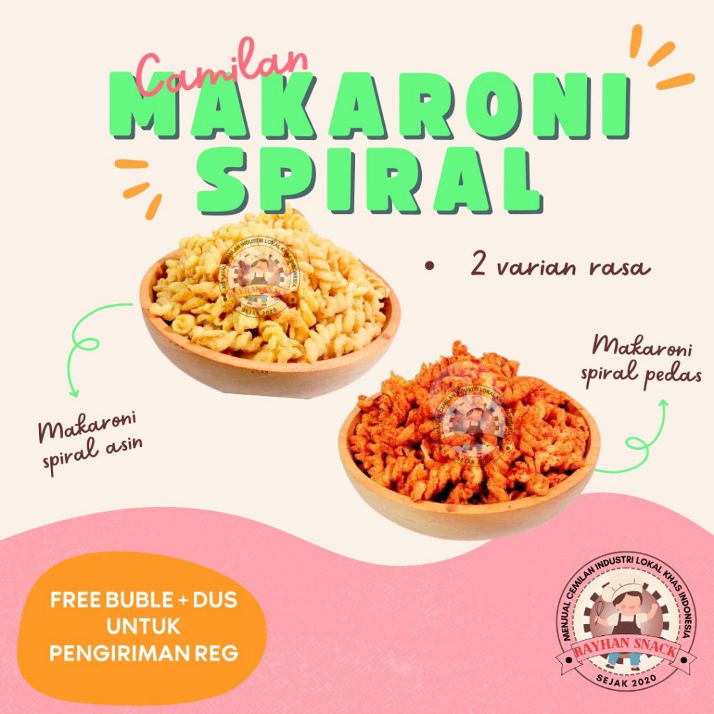 

Makaroni Spiral 250gr Macaroni Ulir Pedes Asin Murah