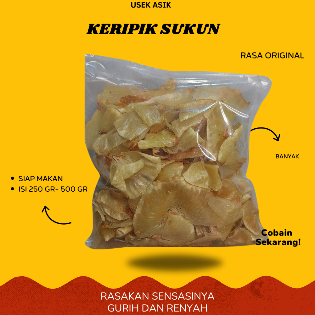 

Keripik Sukun original gurih dan renyah Snack Kripik Asin Cemilan