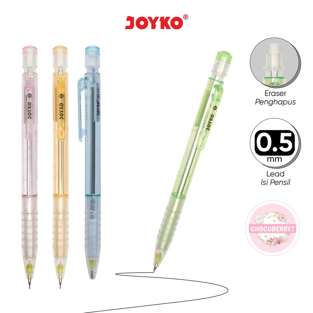 

Mechanical Pencil Pensil Mekanik Joyko MP-15 0.5 mm MP15 Cetekan Penghapus