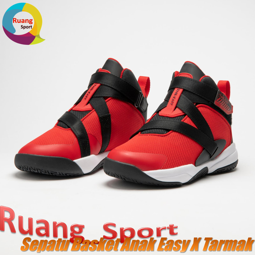 Tarmak Sepatu Basket Anak  Easy X Shoes Olaraga Sepatu Basketball - Merah