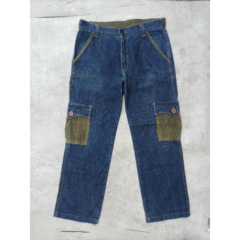 Cargo pants second | cargo denim jeans | loose jeans | celana cargo second