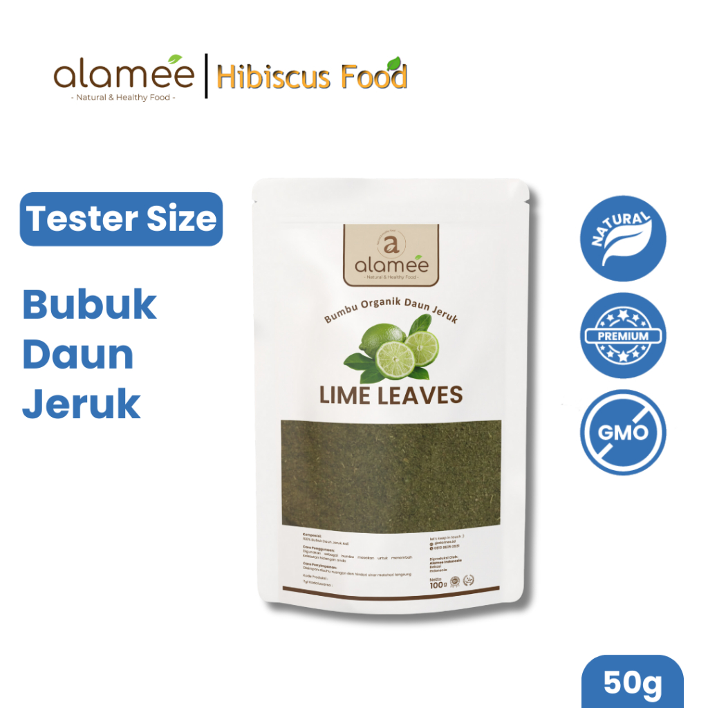 

ALAMEE Daun Jeruk Bubuk Lime Powder Bumbu Dapur Instan Organik Murni Asli Tanpa Campuran 50g