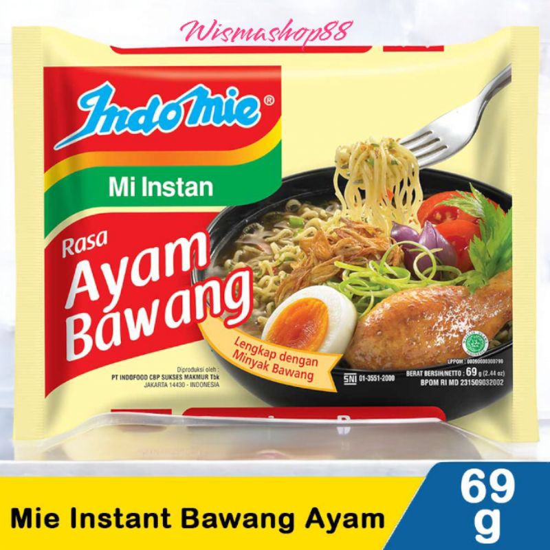 

INDOMIE RASA AYAM BAWANG 69 GRAM / MI INSTAN KUAH LENGKAP DENGAN MINYAK BAWANG