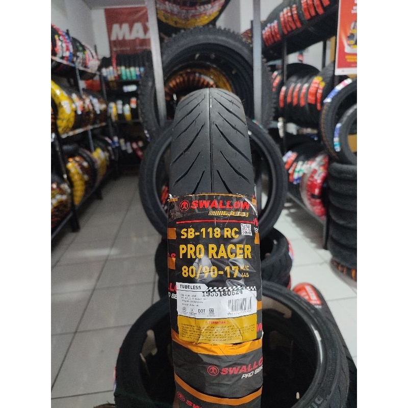 BAN MOTOR TUBLESS SWALLOW PRO RACER 80/90-17 SOFTCOMPOUND