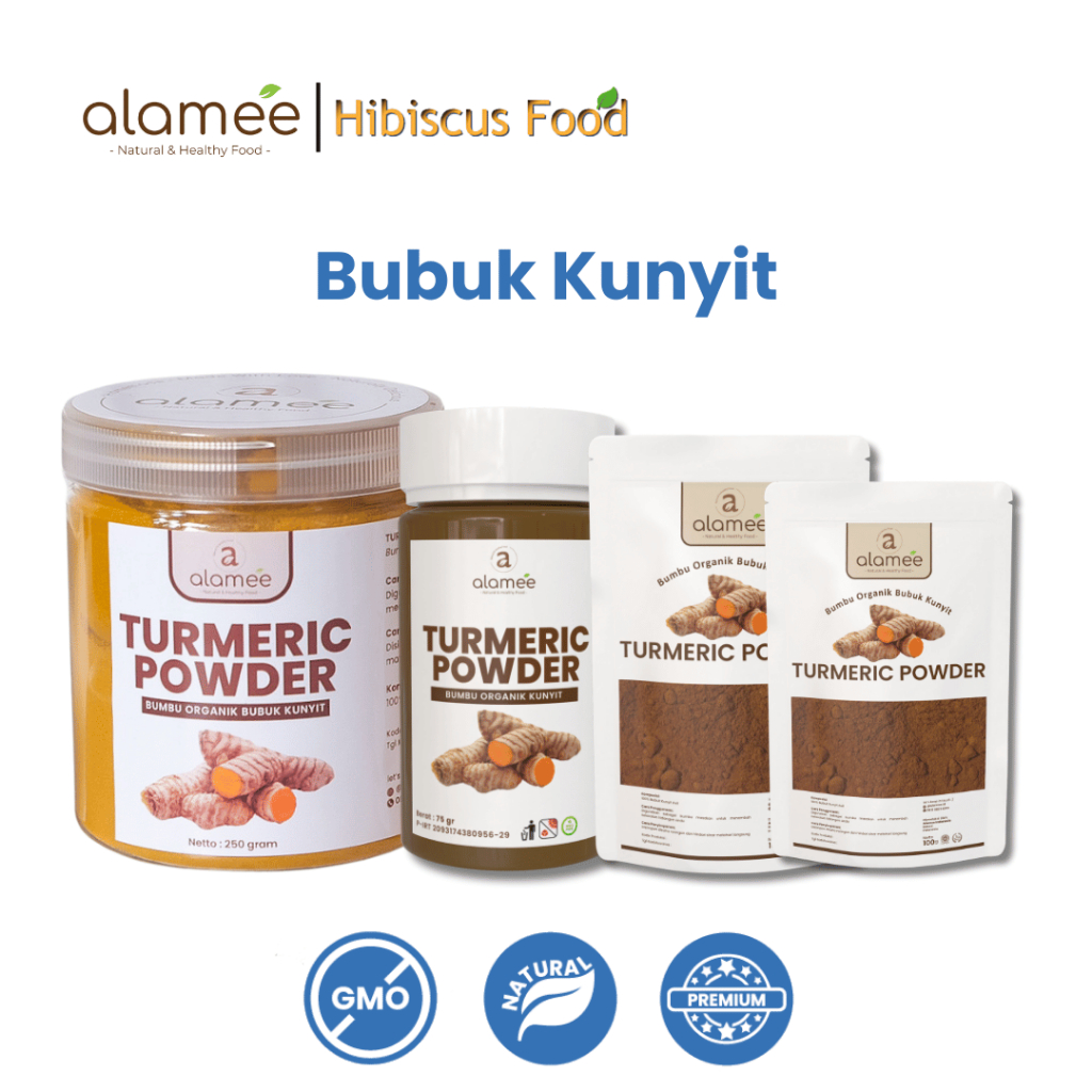 

ALAMEE Kunyit Bubuk Turmeric Powder Ground Bumbu Dapur Instan Organik Murni Asli Tanpa Campuran fresh and natural