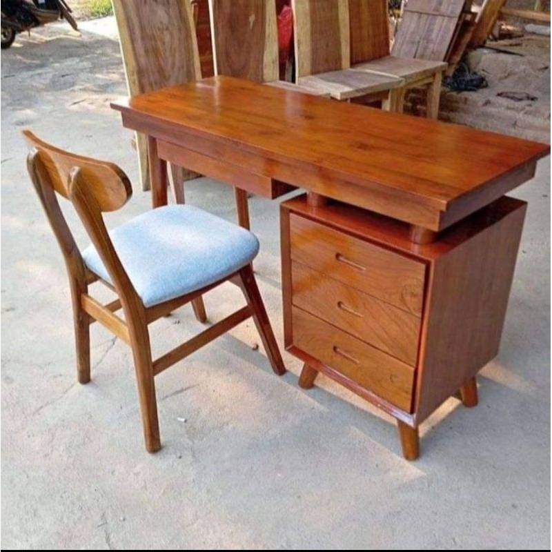 meja belajar minimalis kayu jati/meja belajar anak anak/meja kerja