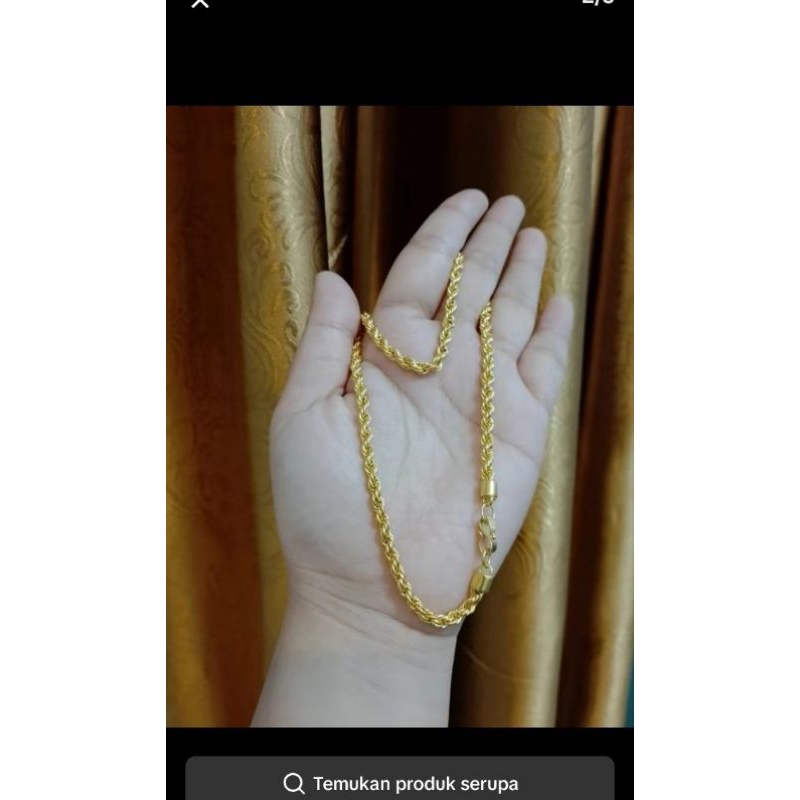 Kalung tambang replika emas asli