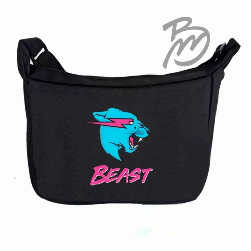 tas selempang anak sekolah TK SD SMP SMA tas selempang pria/wanita motif mr.beats premium exlusive