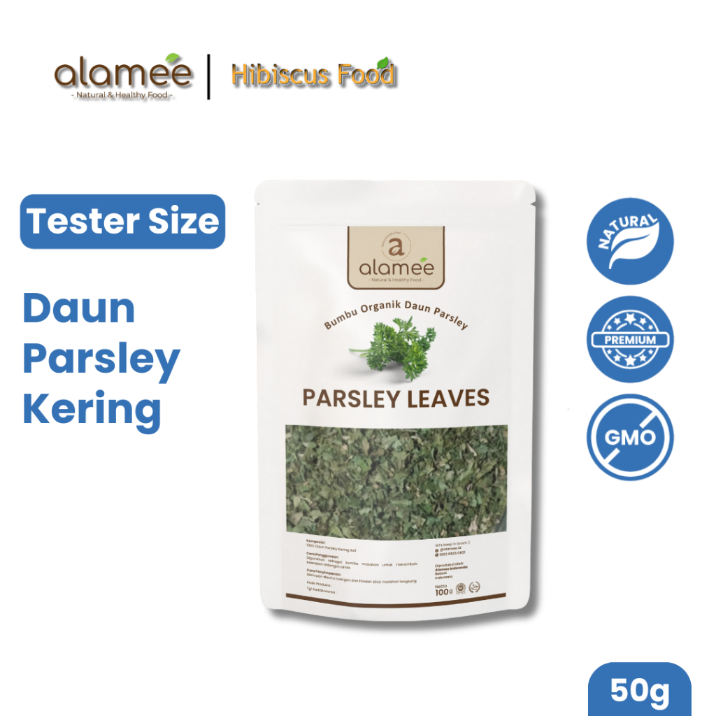 

ALAMEE Parsley Kering Dried Persley Flakes Daun Peterseli Leaves Bumbu Dapur Garnish Organik 50g fresh and natural