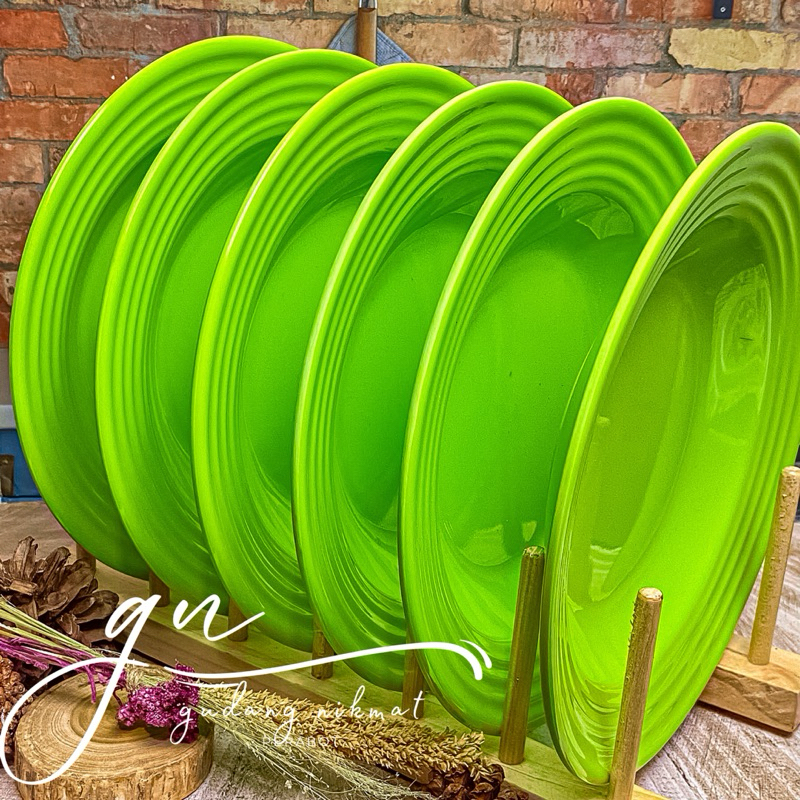 PROMO 1/2 LUSIN (6pcs) PIRING ULIR 9 INCH | PIRING HIJAU ULIR MELAMIN MEISHING