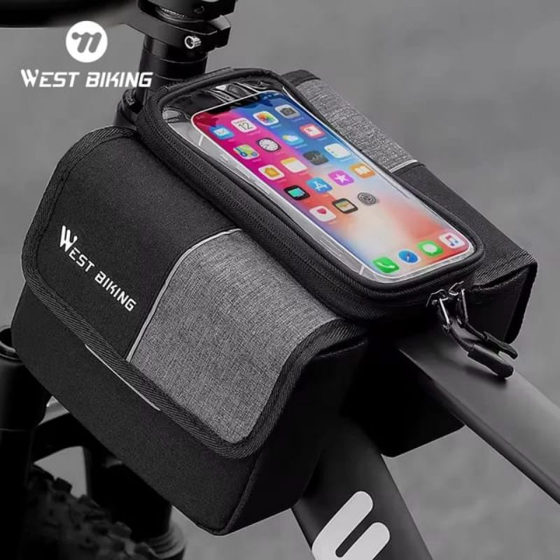 WEST BIKING 0707351 TAS SEPEDA ORIGINAL WEST BIKING TOUCH SCREEN TOP TUBE BAG TAS FRAME SEPEDA ORIGI