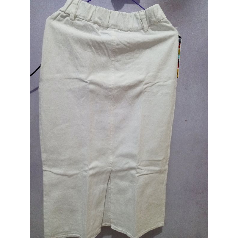 preloved rok jeans putih