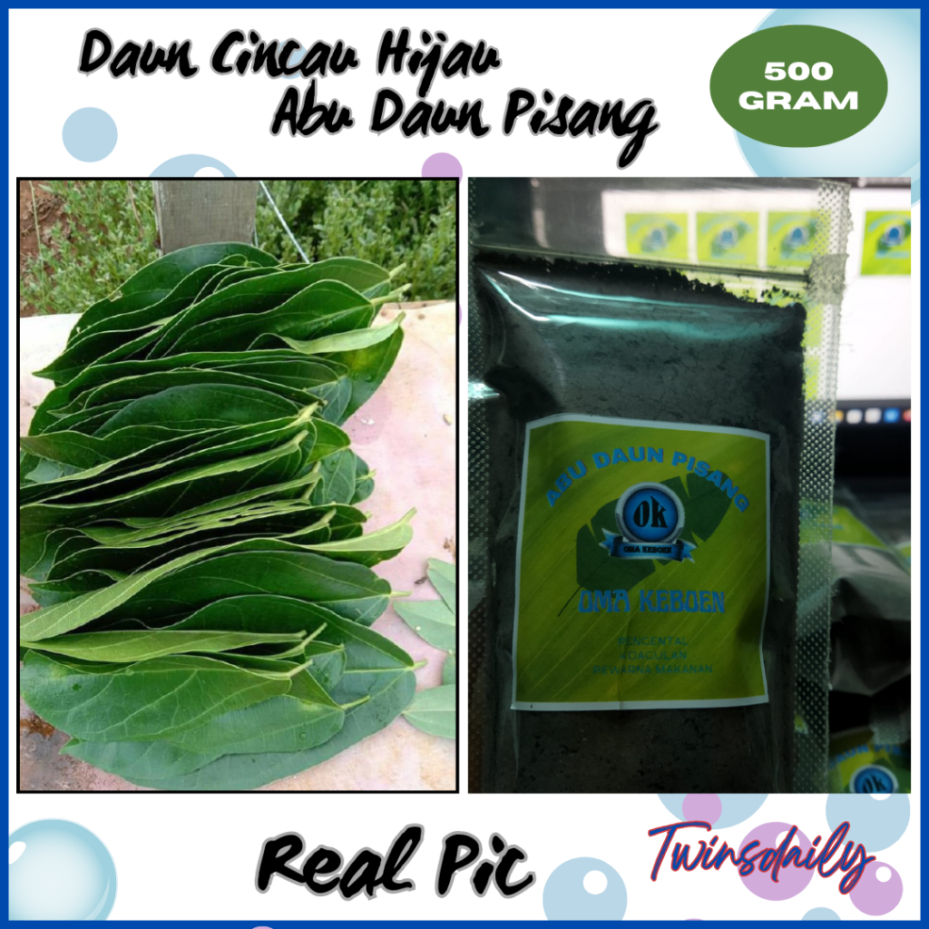 

Daun Cincau Hijau Perdu Bonus Bubuk Abu Daun Pisang