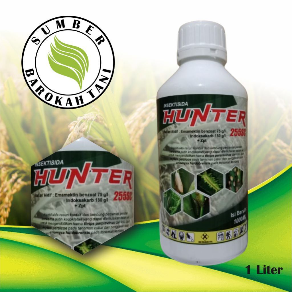 INSEKTISIDA HUNTER 255SC DENGAN BAHAN AKTIF EMAMEKTIN BENZOAT 75g/l INDOKSAKRAB 180g/l + ZPT