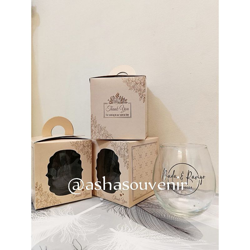 SOUVENIR GELAS TUSCANY CUSTOM / SOUVENIR GELAS DALGONA/ SOUVENIR PERNIKAHAN / SOUVENIR KHITAN / SOUV
