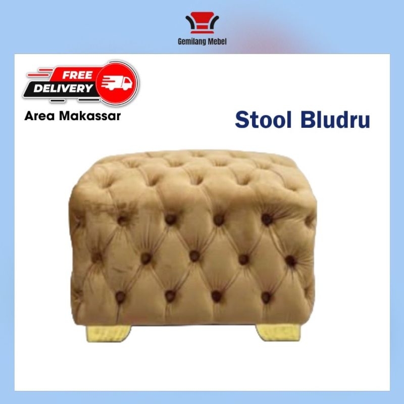 Stool kotak l stool minimalis l stool makassar | stool bludru | kursi meja rias
